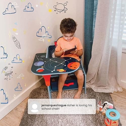 Delta Children Space Adventures Chair Desk with Storage Bin - Ideal for Arts & Crafts, Snack Time, Homeschooling, Homework & More - Greenguard Gold Certified, Blue thumbnail 5