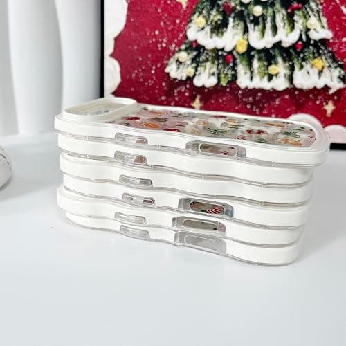 XIZYO Christmas Phone Case for iPhone 15, Xmas Wavy Cute Merry Christmas Pattern Clear Aesthetic Wave Girls Kids Women Santa Slim TPU Shockproof Protective Cover, Gingerbread Man thumbnail 8