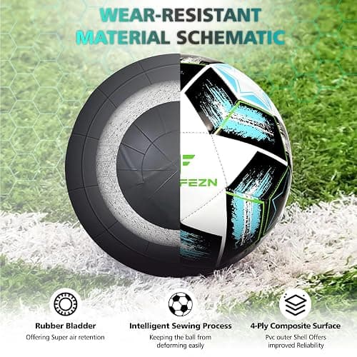 MGZFEZN Soccer Ball Size 5&Size 3 for Youth and Adults,Indoor Training Practice Soccer Ball,Gift Idea for Kid with 1 Pump 1 Net Bag and 2 Needle thumbnail 2