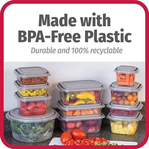 GoodCook EveryWare 60pc Container Set, BPA Free - 60-Piece Food Container Set, Microwave and Freezer Safe, Embossed Measurements, Secure Lids thumbnail 6
