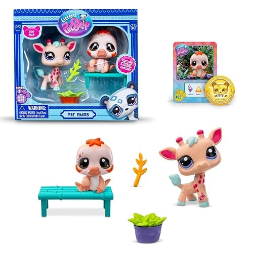 BANDAI Littlest Pet Shop Pet Pairs 2 Pack (ONE Supplied at Random) | Each Contains 2 LPS Mini Pet Toys 3 Accessories 1 Collector Card and 1 Virtual Code | Collectable Toys for Girls and Boys thumbnail 6