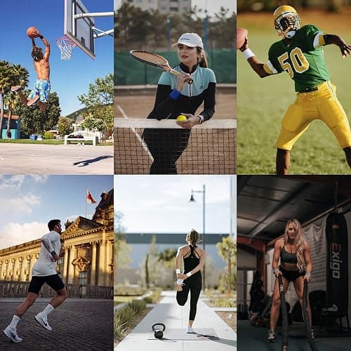 IMAGERIO 8 Pack Wrist Sweatbands Tennis Wrist Bands Absorbent Sweat Band for Men and Women, Breathable Cotton Sweatbands for Working Out, Football, Basketball, Running Athletic Sports thumbnail 8