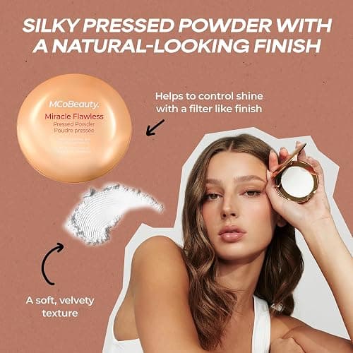 MCoBeauty - Miracle Flawless Pressed Powder - Translucent - Compact Powder with Rose Flower Extract and Sweet Almond Oil - Helps Finish and Refine the Look of Makeup thumbnail 5