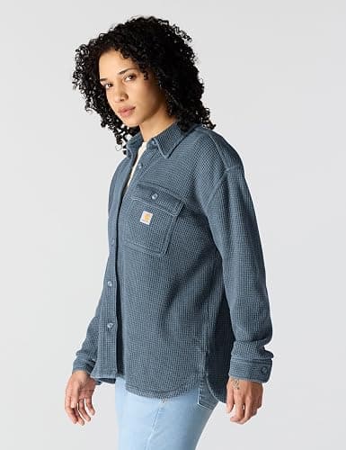 Carhartt Women's Oversized-fit Heavyweight Waffle Knit Shirt thumbnail 2