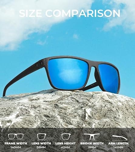 KALIYADI Polarized Sunglasses for Men, Lightweight Sun Glasses with UV Protection for Driving Fishing Golf thumbnail 3
