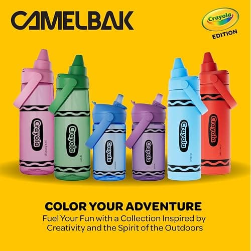 CamelBak Crayola Chug Stainless Steel Water Bottle 16oz, Carnation Pink | Vacuum Insulated Steel, Spill Resistant Chug Lid, Durable Stainless Steel, Protective Silicone Base, Easy Carry Design thumbnail 11