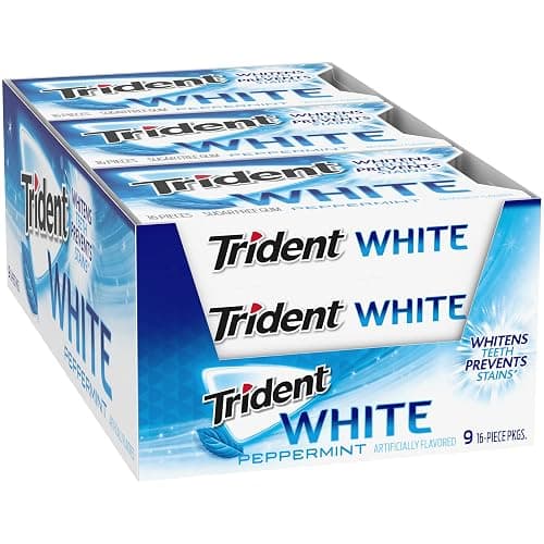 Trident White Peppermint Sugar-Free Chewing Gum, 9 Packs of 16 Pieces (144 Total Pieces) - Peppermint - 16 Count (Pack of 9) thumbnail 10