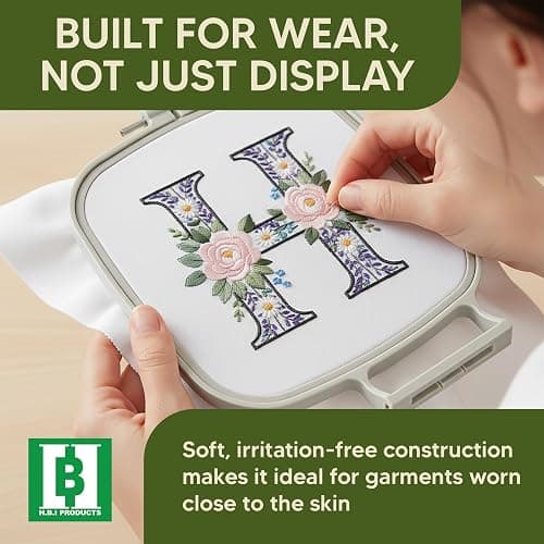H.B.I. Products Cut Away Embroidery Stabilizer Sheets 8" x 8", 100 Precut Pieces, 2.5 oz Medium Weight Cutaway Backing for 4x4 & 6x6 Hoops, USA Made thumbnail 3