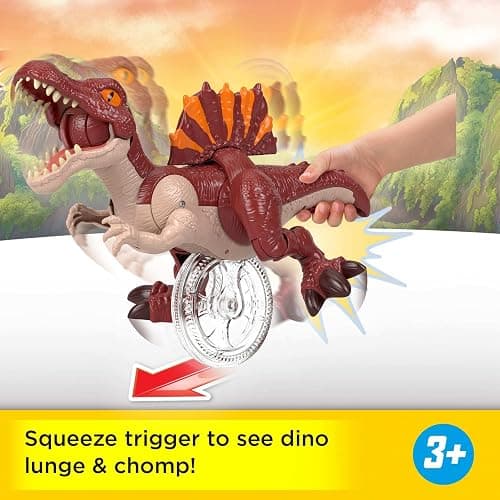 Fisher-Price Imaginext Jurassic World Rebirth Dinosaur Toy, Sprinting Spinosaurus Figure with Lunge & Chomp Motion, 9 Inches Tall thumbnail 4