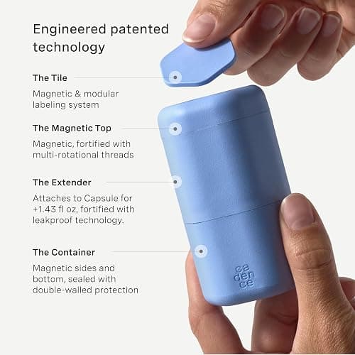 Cadence Extender - Add On to Any Flex Magnetic Containers with Lids,Extension to Travel Bottles for Toiletries - Carry On Travel Essentials For Women/Men - Adds Additional 1.43 fl oz - 3pk, Sand thumbnail 5