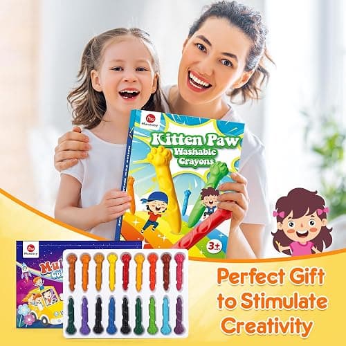 Mocoosy 18 Colors Jumbo Crayons for Toddlers 1-3, Mess-Free Washable Crayon with Coloring Book Set for Kids Ages 4-8, Non Toxic Crayons Kit Art Supplies Coloring Gift Travel Road Trip Activities thumbnail 7