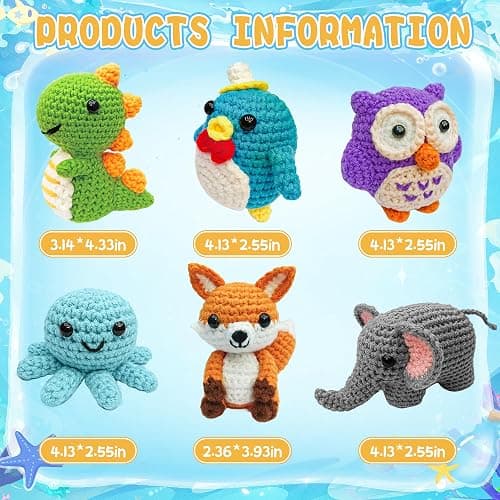 Datunsu 6PCS Crochet Kit for Beginners, 2026 Knitting Kit with Step-by-Step Video Tutorials, Beginner Crochet Kit for Adults (Forest) thumbnail 3