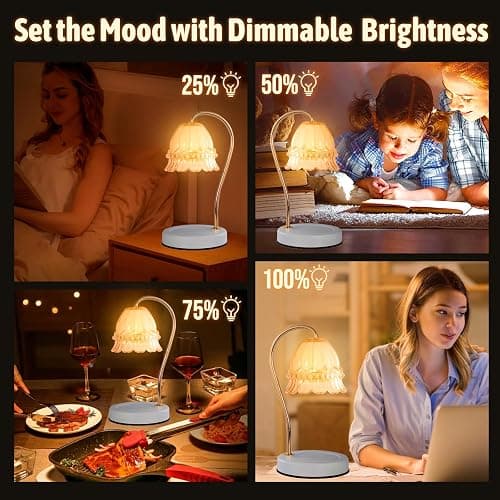 GEEZO Fragrance Candle Warmer Lamp,Electric Candle Warmer with Timer & Dimmer, Mom Christmas Birthday Gifts for Women, House Warming Gifts New Home Bedroom Decor thumbnail 6