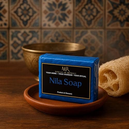 Moroccan Rituals Soap Bar 200g | 100% Natural & Chemical-Free Nourishing Hammam Spa Treatment | Hydrating, Softening & Rejuvenating | Traditional Moroccan Beauty Ritual (200g, Blue Nila) thumbnail 6