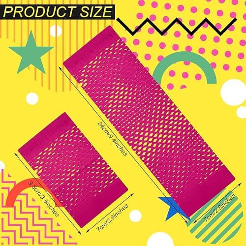 SATINIOR 12 Pairs 80s 90s Fishnet Mesh Glove for Women Neon Fingerless Long Short Gloves for Halloween Party Cosplay Costume thumbnail 2