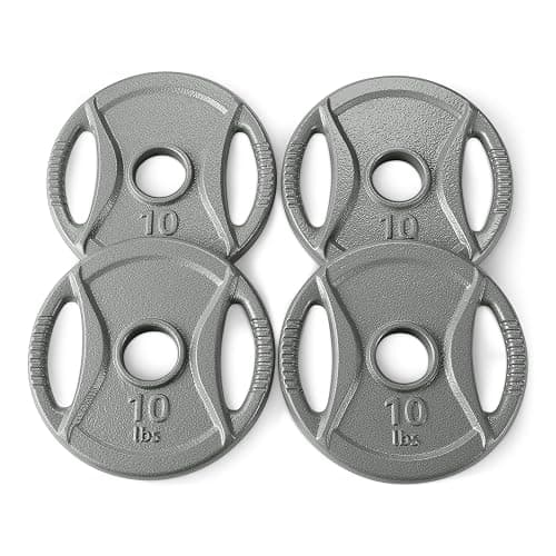 Amazon Basics 2-Inch Olympic Grip Weight Plates, Cast Iron, for Powerlifting, CrossFit & Strength Training - Image 1