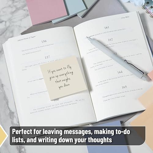 Mr. Pen- Sticky Notes, 3"x3", 12 Pads, 600 Sheets, Soft Vintage Colors, Sticky Notes Bulk, Self-Stick Note Pads, Perfect for Office, School, Home, Study & Organization thumbnail 5
