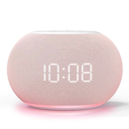 Reacher Auto Dimmable Sound Machine Alarm Clock with Night Lights, 20 Soothing Sounds, Sleep Timer, Precise Volume Control, Cute White Noise Soother for Girls, Kids, Bedrooms, Office - Image 1
