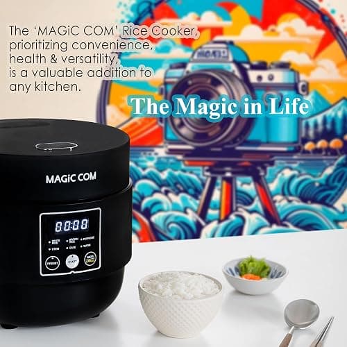 MAGiC COM Rice Cooker 4 Cup(Uncooked) 8 Cup(Cooked), Small Rice Cooker with Steamer, One Touch Healthy Cooking & Warmer, Slow Cooker with Nonstick Inner Pot, 24 Hour Delay Timer, Grain Cooker/Black thumbnail 9