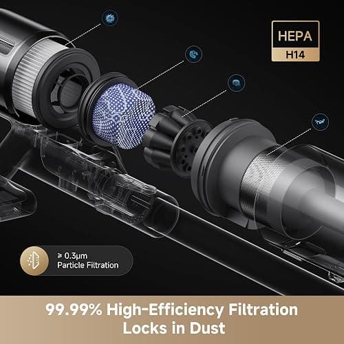 DREAME Cordless Stick Vacuum Cleaner Z30 Essential, 210AW Powerful Suction, Up to 90 Mins Runtime, Anti-Tangle Brush,LED Display, Dust Reveal Technology for Pet Hair, Carpet & Hard Floor thumbnail 5