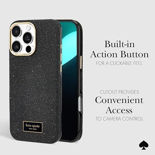 kate spade new york iPhone 16 Pro Max Case - Compatible with MagSafe - Designer Phone Case - Crystal Pave Nightfall thumbnail 4