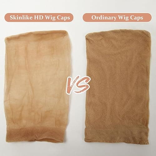 BEEOS Skinlike HD Wig Cap, 4 Pieces Invisible and Sheer Breathable Ultra-thin Stretchy Stocking Caps for Lace Front Wigs thumbnail 5