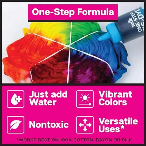 Tulip One-Step Tie Dye Kit, Large Group Activity, Gift, 14 Vibrant Colors, Permanent Fabric Dye, Easy Clean-up, 18 Prefilled Full-Size Bottles and Tools thumbnail 4