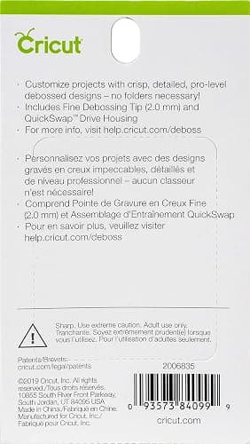 Cricut Fine Debossing Tip + QuickSwap Housing, Tip with Rolling Debossing Ball, Deboss Designs on Thick Foil, Cardstock & More, for Personalized Crafts, Compatible with Cricut Maker Cutting Machine thumbnail 4