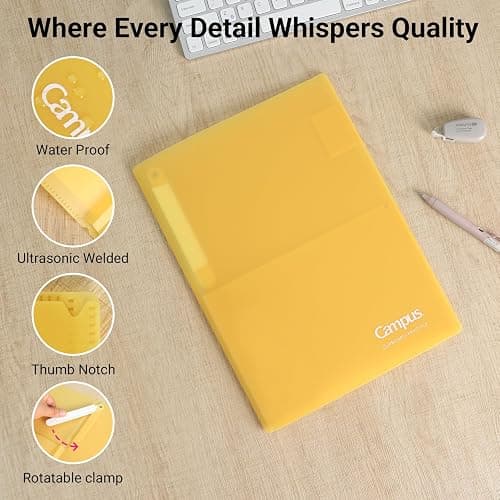 Kokuyo Portfolio Folder with Pockets Folder for Paper Organization,Heavy Duty Pocket Folder Fits US Letter & A4，Flip & Write Surface,Dual-Purpose Clip & Pocket Design(FU-CEH755P) thumbnail 4