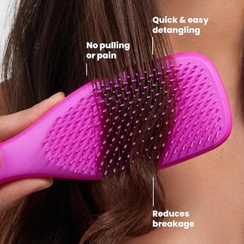 Tangle Teezer Ultimate Detangler Brush for Wet & Dry Hair, Eliminates Knots & Reduces Breakage for Straight to Wavy Hair Types, Runway Pink thumbnail 4