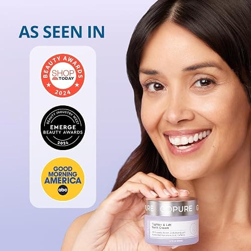 goPure Tighten & Lift Neck & Chest Moisturizer Cream for Visibly Firming, Tightening and Lifting Wrinkles & Crepey Skin, 1.7oz thumbnail 5