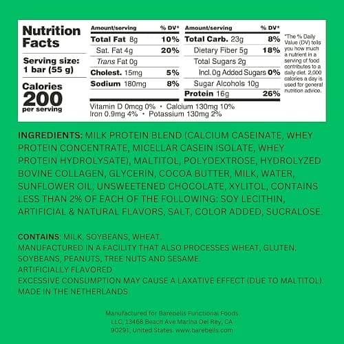 Barebells Soft Protein Bars Banana Caramel - 12 Bars (1 pack of 12) - Protein Snacks with 16g of High Protein - Fluffy Chocolate Treat with 2g of Total Sugars - Soft Protein Snack & Breakfast Bars thumbnail 2