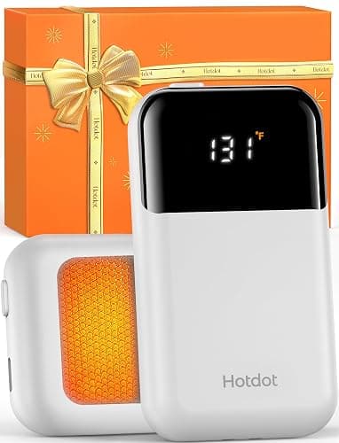 Hotdot Hand Warmers Rechargeable, Heat Levels (104–131°F), Real-Time Temp & Battery Display, Electric Hand Warmers, Fast Heating, Fits in Gloves/Pocket, Gifts for Women & Men - Image 1