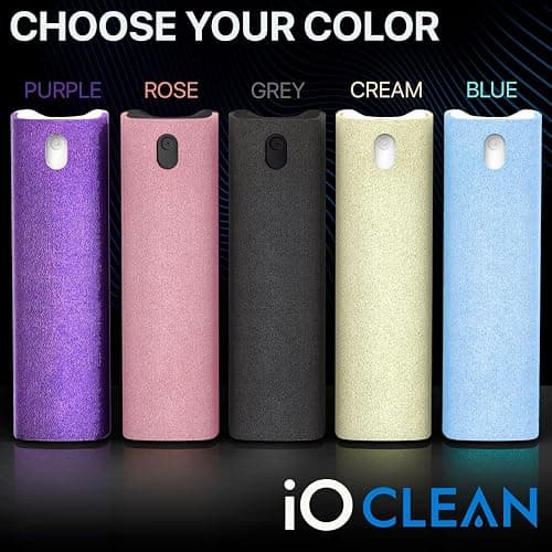 IO CLEAN Mini Screen Cleaner Spray – Finger Proof Screen Cleaner for Smartphones, iPads, MacBooks, Laptops, Car Screens, Touchscreens – 3 in1 Mist Cleaner, Microfiber Cloth and Protective Cover (Grey) thumbnail 8