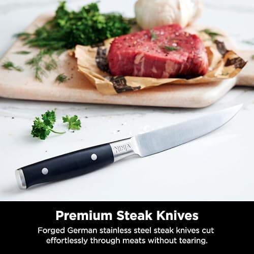 Ninja K32017 Foodi NeverDull Premium Knife System, 17 Piece Knife Block Set with Built-in Sharpener, German Stainless Steel Knives, Black thumbnail 8