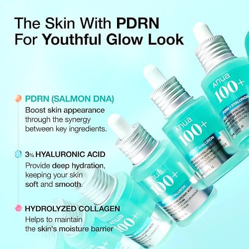 Anua PDRN Hyaluronic Acid Capsule 100 Serum, Radiant Face Serum, Hyaluronic Acid, Hydration, Moisture Plumping effect, Natural color, Fragrance free, Korean Skincare, 30ml / 1.01 fl. oz thumbnail 3