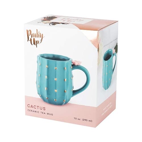 Pinky Up Cactus Ceramic Coffee Mugs, Tea Cups, Travel Mug, Latte Cup, Drinking Glasses for Chocolate, Milk, Cocktails, Mocktails, 10 oz, Set of 1 thumbnail 9