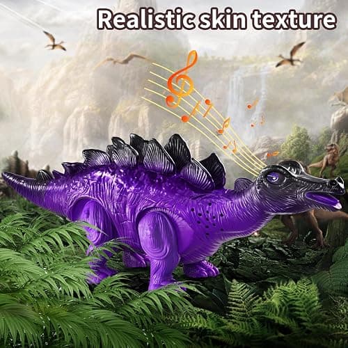 BLmukce 3-Pack Electronic Walking Dinosaur Toys for Toddlers 2-4, Moving Dinosaurs Toys with Lights, Roaring Sounds, T-Rex, Brachiosaurus & Stegosaurus, Xmas Birthday Gift for 2 3 4 5 6 Years Old Boys thumbnail 6