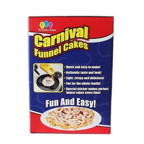 Fun Pack Foods - Carnival Funnel Cakes Deluxe Kit - Includes (2) Original Funnel Cake Mixes, Pitcher, Fry Ring & Cooking Tongs thumbnail 6