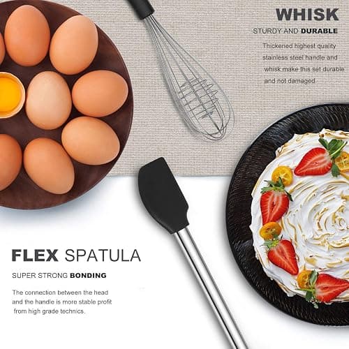 Kitchen Utensil Set-Silicone Cooking Utensils-33 Kitchen Gadgets & Spoons for Nonstick Cookware-Silicone and Stainless Steel Spatula Set-Best Kitchen Tools, Useful Pots and Pans Accessories thumbnail 5