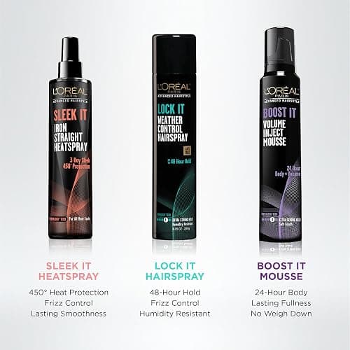 L'Oréal Paris Advanced Hairstyle Sleek It Iron Straight Heat Spray, 5.7 Ounce thumbnail 3