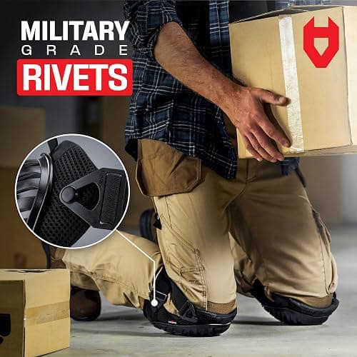 NoCry Professional Gel Knee Pads for Work with Soft Foam and Gel Cushion — Heavy Duty Cap, Reinforced Adjustable Straps, Military-Grade Rivets and Built-in Hang Loops — Perfect for Construction thumbnail 7