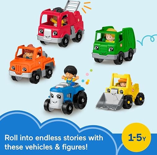 Fisher-Price Little People Toddler Playset Activity Vehicles Toy Set with 10 Toys for Preschool Pretend Play Ages 1+ Years thumbnail 2