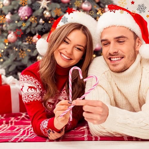 Hicarer 25 Pieces Christmas Plastic Candy Cane 5.9 Inch Christmas Tree Hanging Ornament Decoration Twisted Tree Candy Cane Ornament for Xmas Holiday Party Favor (Pink and White) thumbnail 2