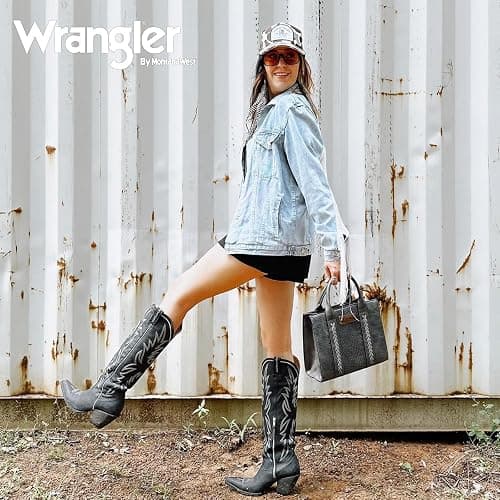 Wrangler Medium Tote Bag for Women Designer Satchel Handbags Top-handle Purses with Strap thumbnail 2