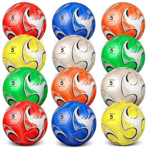 Supervitae 12 Pack Soccer Balls for Teen Adult Bulk Deflated Soccer Balls with Pump Outdoor and Indoor Training Practice Football for Back to School Sports Game Birthday Gift Party - Image 1