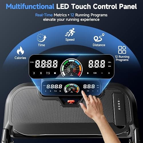 YPOO 13% Incline Walking Pad Handle 6.2MPH RGB Light Foldable | Home & office, 13% incline with RGB light, 6.2MPH speed, handle bar, 300LBS, Portable Folding Walking Treadmills & App thumbnail 6