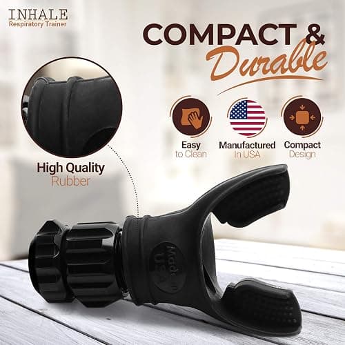 Inhale Respiratory Trainer | Compact Lung Exercise Device with High Grade Silicone | Carrying Case Included | Breath Trainer with Adjustable Resistance | Portable & Easy to Clean thumbnail 2
