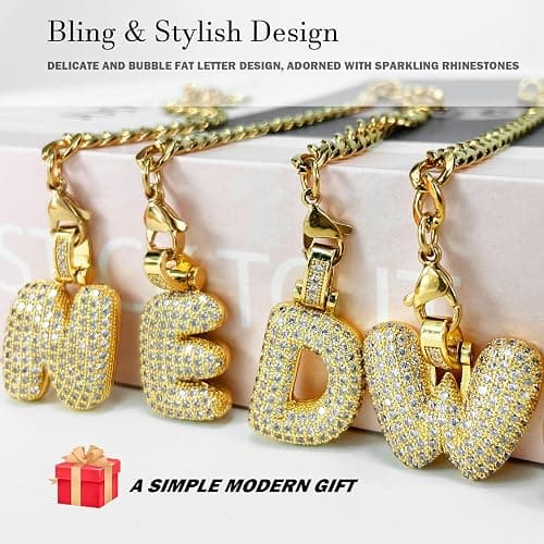 LUHOHI Cup Charms for Stanley Handle- Bubble Letter Charms Accessories for Stanley 40 Oz Tumblers Cute Fat Initial Keychain with Diamond Glitter Jewelry Personalized Water Bottle Decorations L thumbnail 7