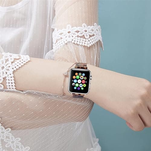 HOPO Resin Bands Compatible With Apple Watch Band iWatch Band For Women Men | 38/40/41/42/44/45/46/49mm,Series Ultra/11/10/9/8/7/6/5/4/3/2/1/SE,Dressy Thin Lightweight Strap Bracelet Fashion Wristband thumbnail 7